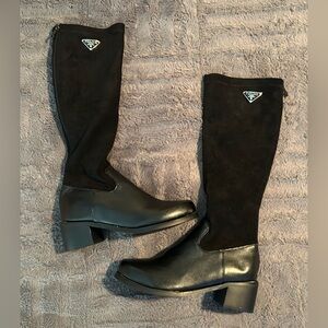 Designer Inspired Women's Black Heeled Boots